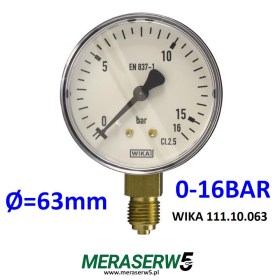 Manometr WIKA M63R/111.10.063   0-16BAR
